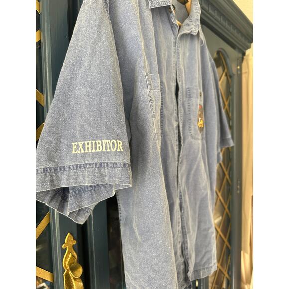 1993 Vintage  Harley Davidson 90th Anniversary Button up XXXL blue Mens - Picture 5 of 7